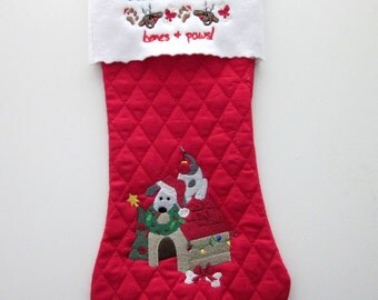Dog Christmas Stocking, Christmas Stockings For Dog, Pet Christmas Decoration, Embroidered Christmas Dog Stocking, Dog Christmas Decorations