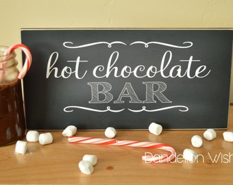Hot Chocolate Bar Sign; 6x12 sign For Wedding, Party, Christmas Party, Birthday Party