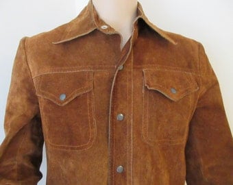 Items similar to Vintage 1950s 1960s Mens Pig Skin SUEDE Jacket with ...