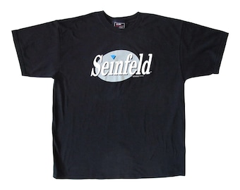Vintage Seinfeld Logo Black T-Shirt 90s XL Comedy Jerry Seinfeld
