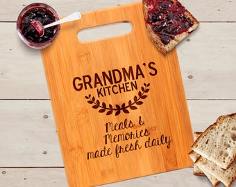 Grandma's Kitchen Cutting Board - Personalized Gift for Grandma - Bamboo Cutting Board
