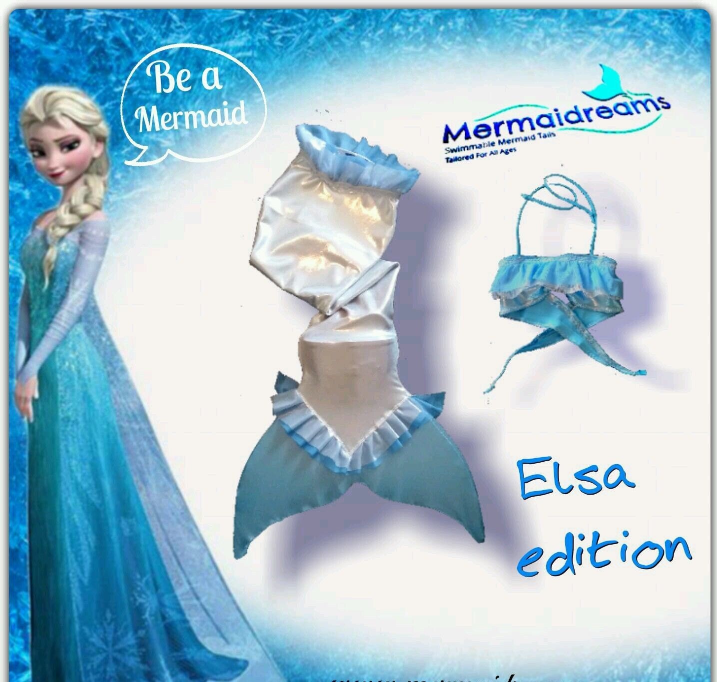 Swimmable and walkable mermaid tail Elsa by MermaidreamsUSA