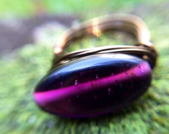 Purple ring-wire wrapped ring-bohemian jewelry-minimalist ring-statement ring