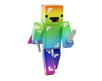 Derpy Rainbow Guy - 4" Action Figure Toy, Plastic Craft by EnderToys