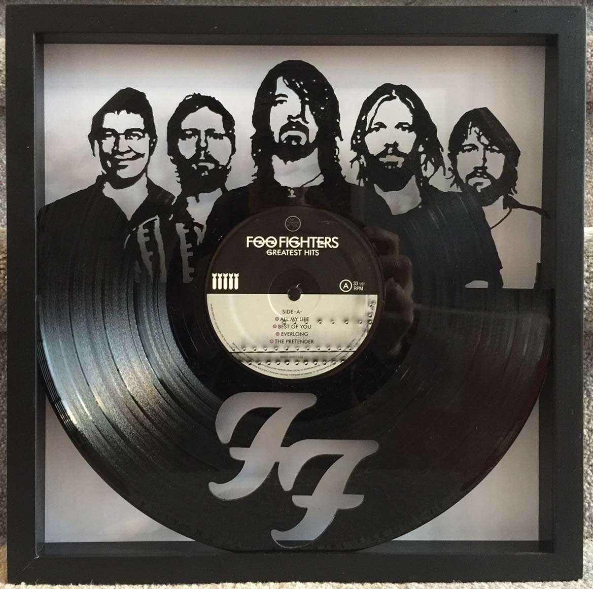 Foo Fighters Greatest Hits cut framed vinyl LP