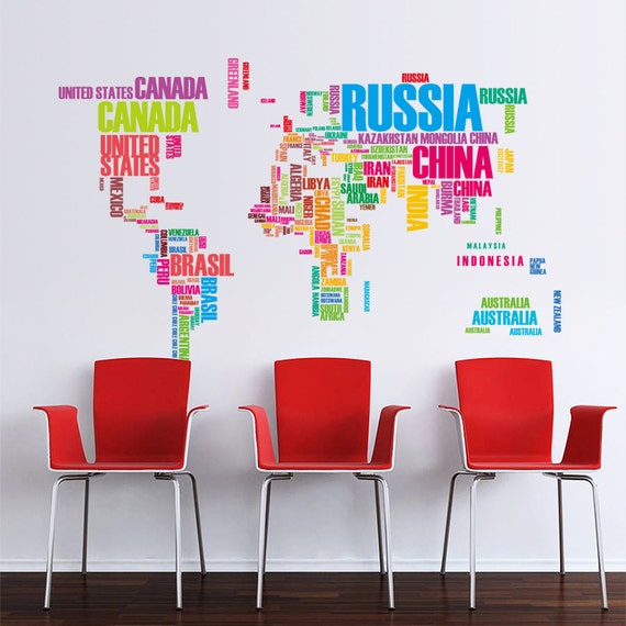 World Map Wall Decal AW0035