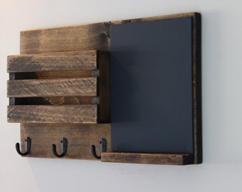 Chalkboard Mail Organizer, Mail Holder, Mail, Rustic Organizer, Key Holder, Mail Organizer, Personalized Option Available