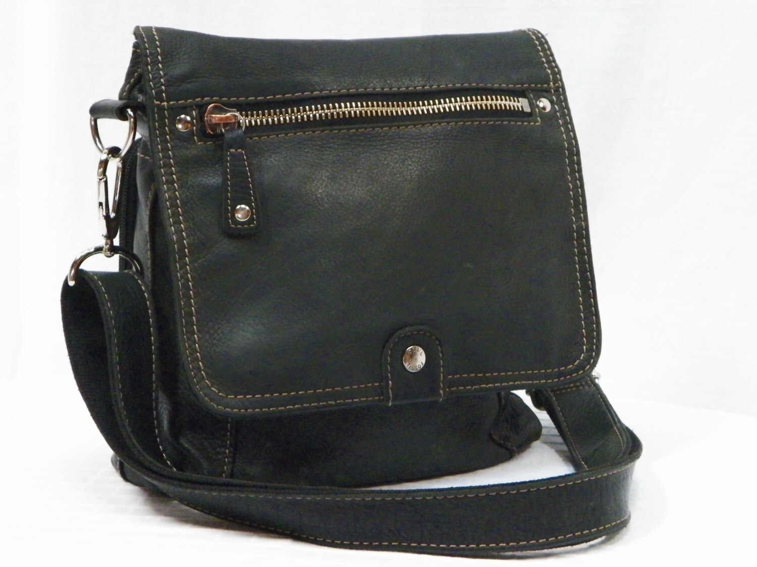 Fossil black leather purse organizer convertable crossbody