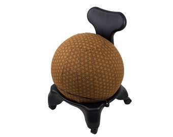 55cm Yoga Ball Cover, balance ball cover, exercise ball cover, fitness ball cover, physio ball cover - Chocolate Geometric Print