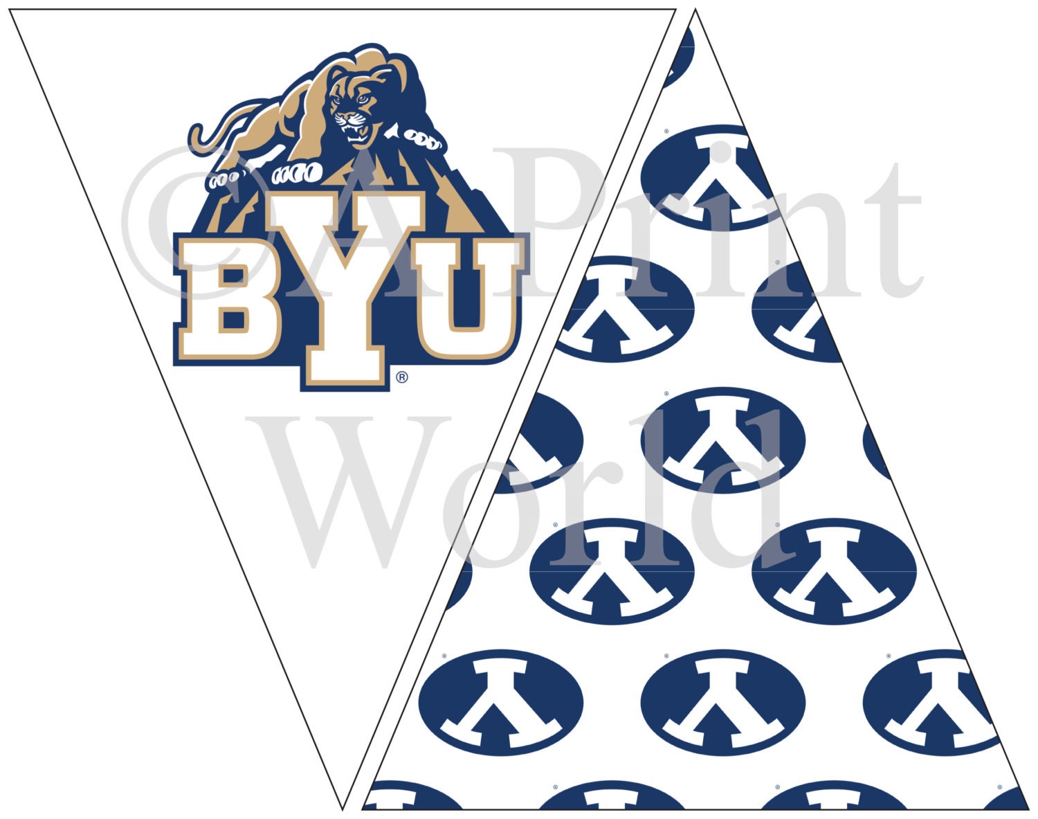 Brigham Young University printable flags with BYU logo. Easy