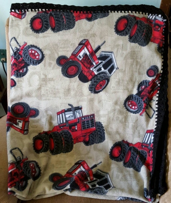 Farmall Tractor Fleece Blanket by BlanketsBabysandMore on Etsy