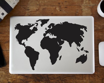 World Map Laptop Decal