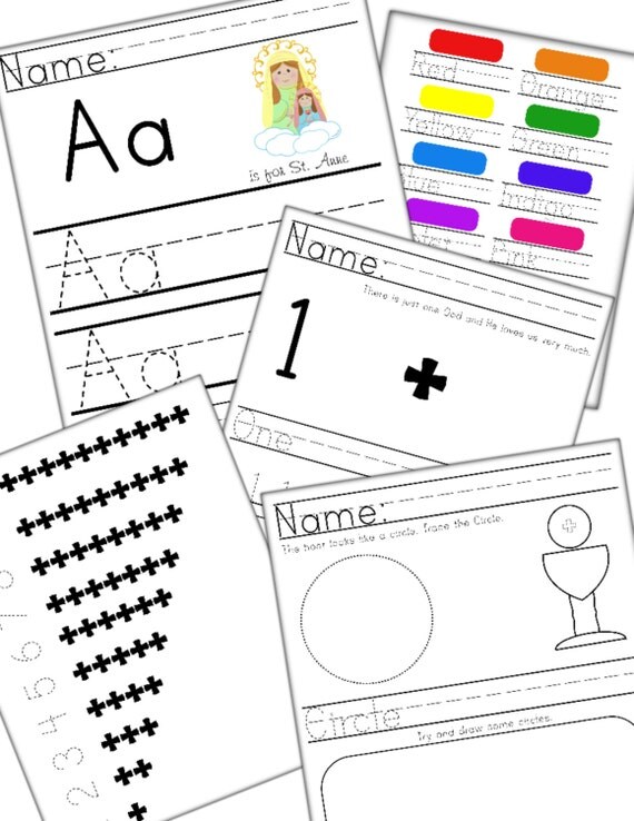 Catholic Preschool Printables by SaongJai on Etsy