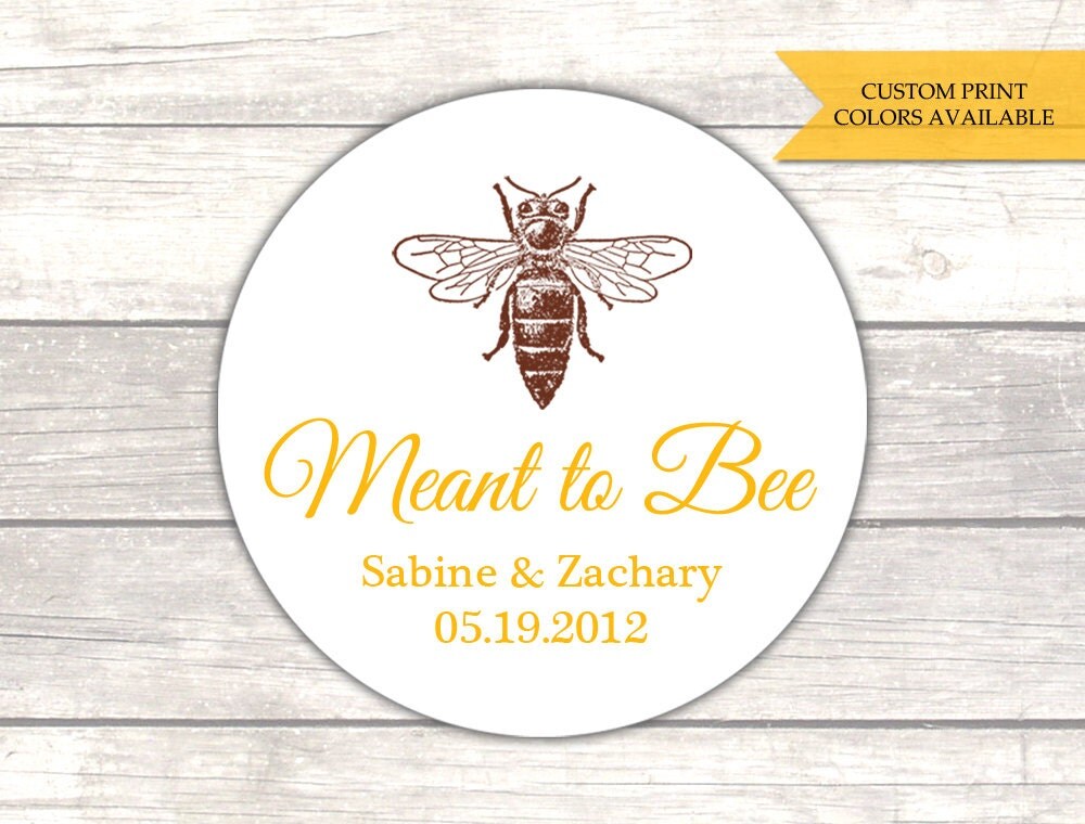 Meant to bee stickers Honey jar labels Wedding favor