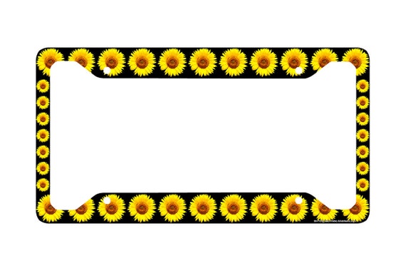 Sunflower License Plate Frame Sunflower Car Tag Frame