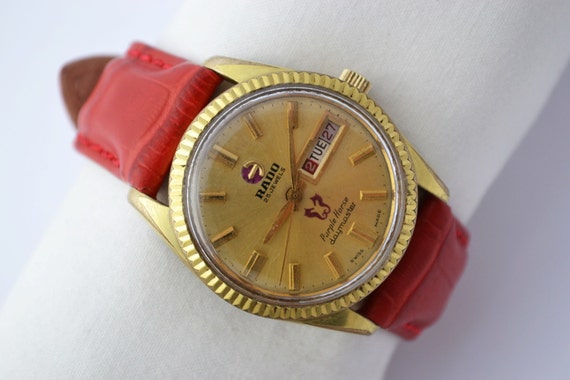 Vintage Rado Purple Horse DayMaster Gold Plated Automatic Mens Watch 957 - Make me an offer!