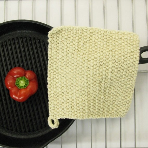 Pot Holder classic thick cotton old school handknit pot