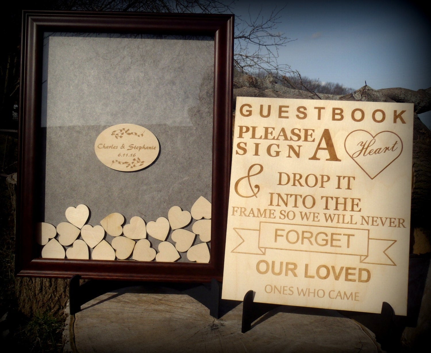 Heart slot guest book