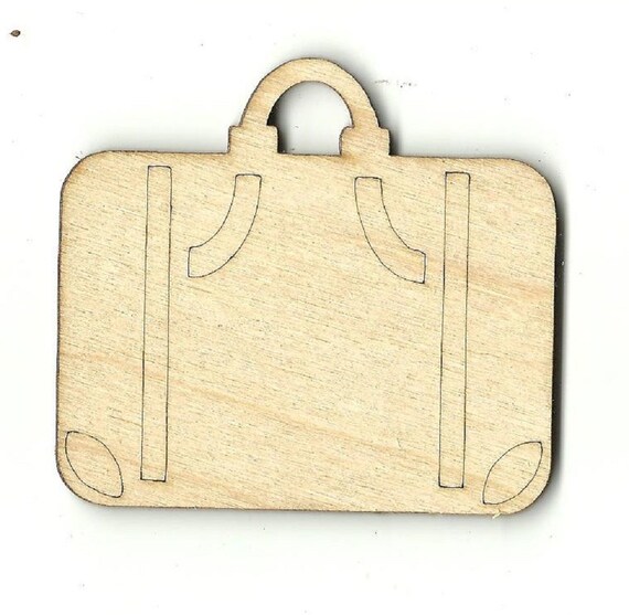 Suitcase Laser Cut Out Unfinished Wood Shape Craft Supply