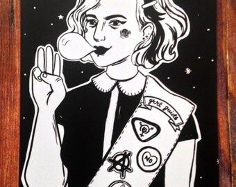 Grrl Scout feminist everyday postcard
