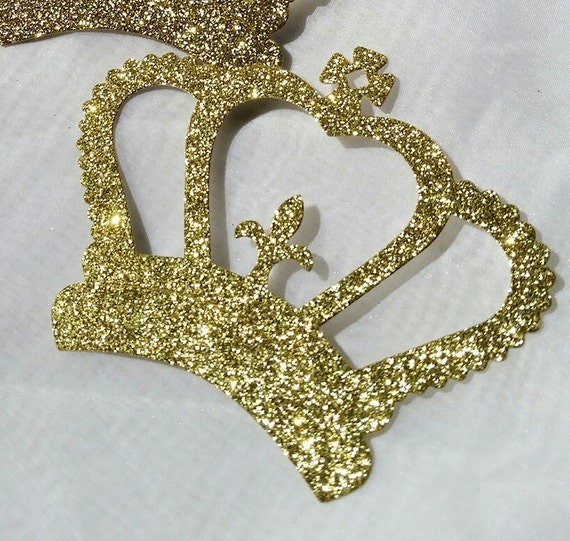 Set of 5 Glitter Gold Large CrownWall ArtFrame
