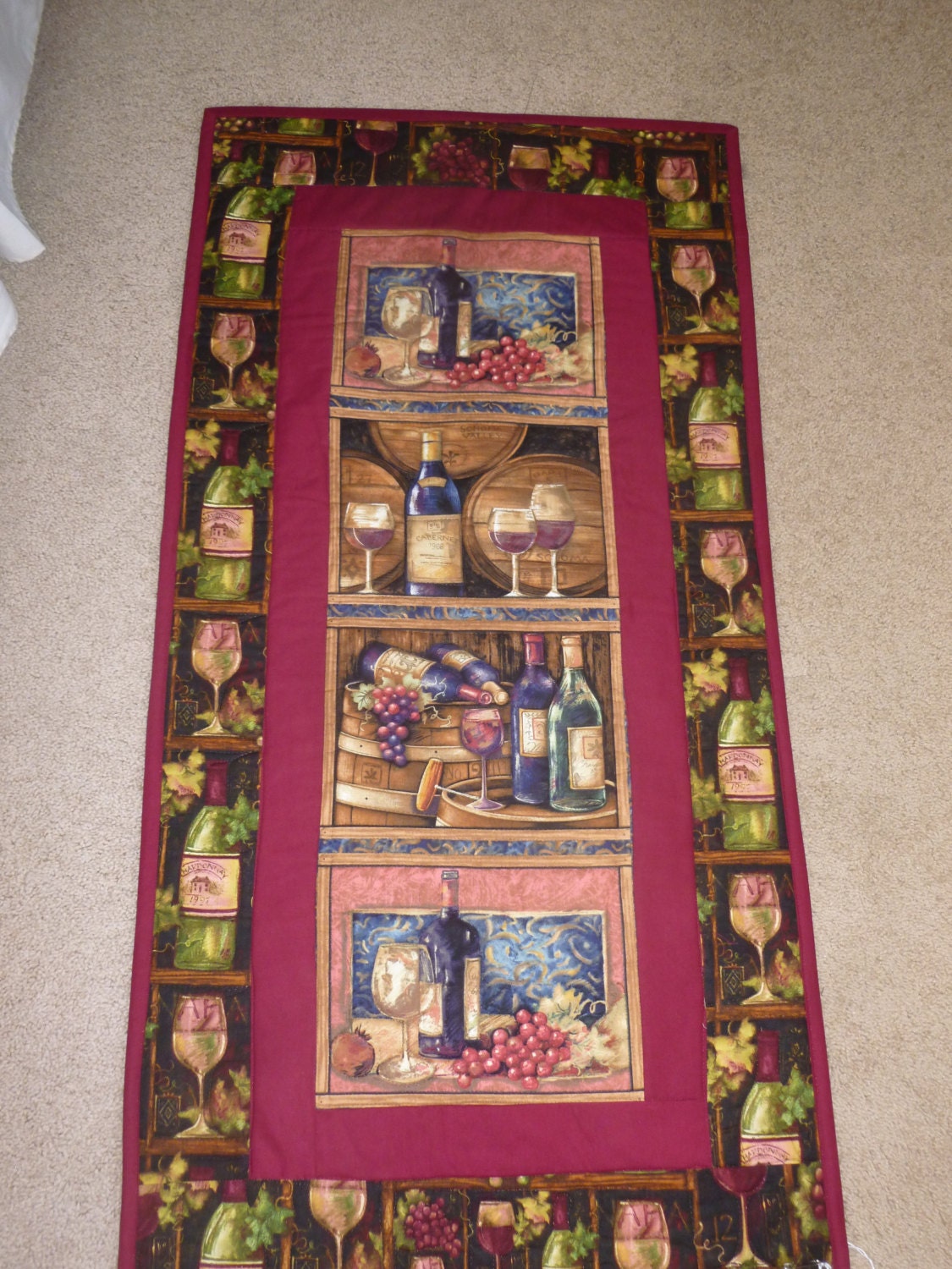 Burgundy Wine Table Runner FREE SHIPPING