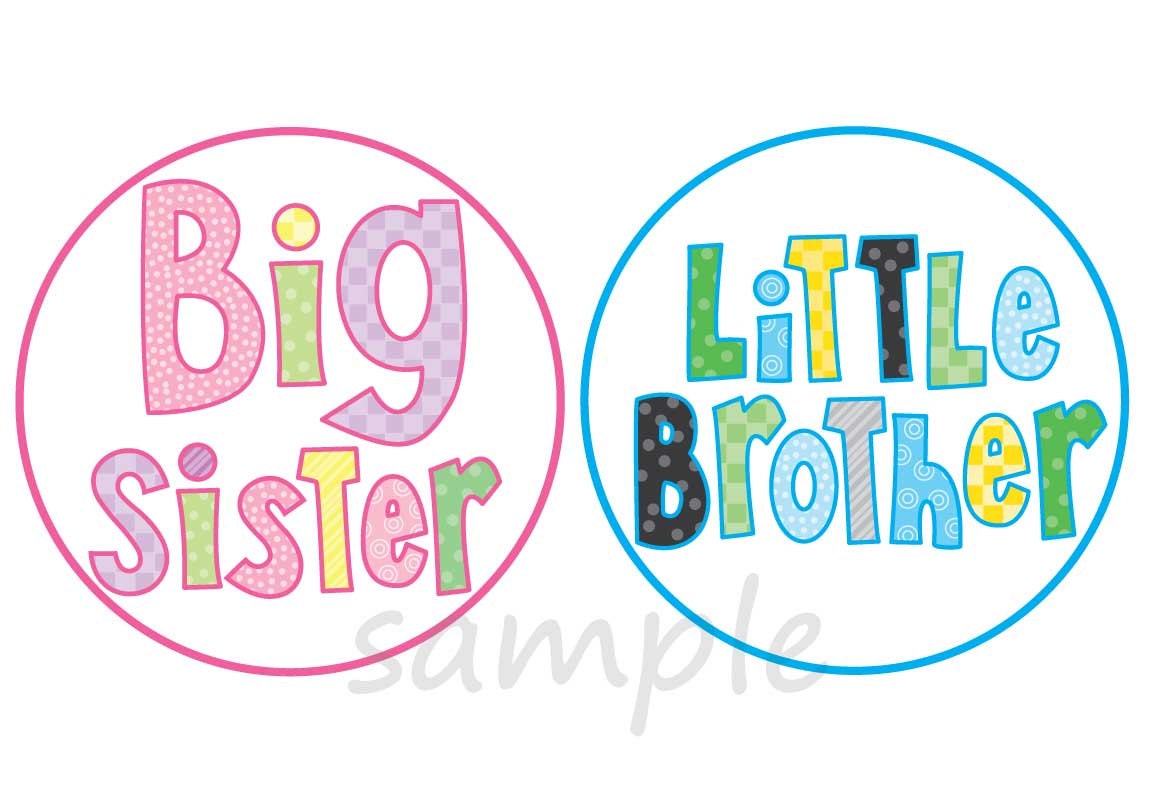 DIY Printable Big Sister Little Brother Designs in a Circle