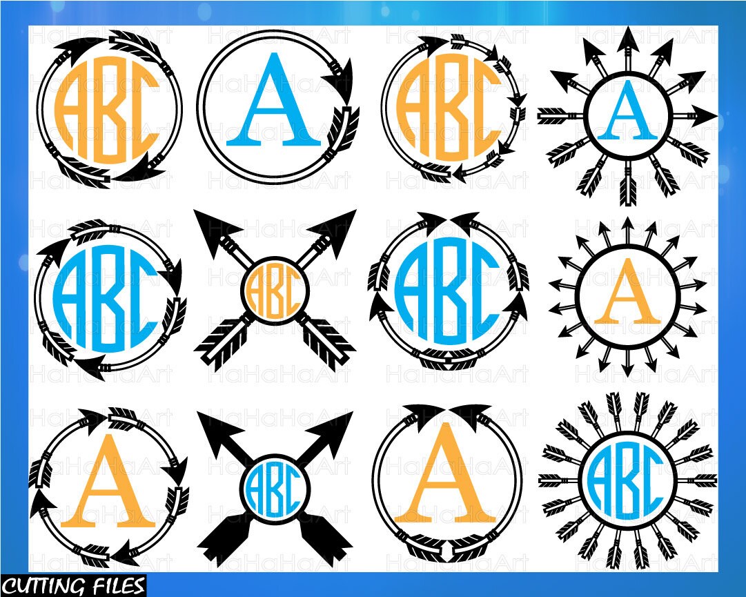 Download Cute Arrows Frame Black Monogram Cutting Files Svg Png Jpg