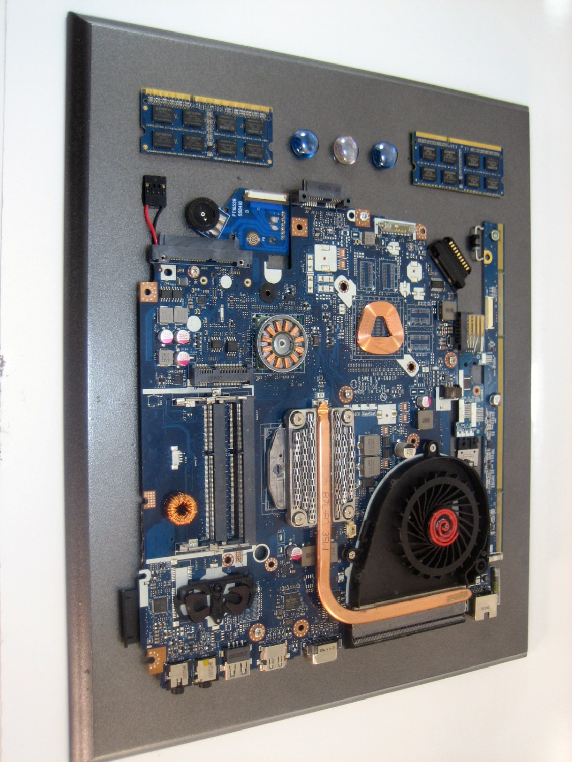desktop frame with motherboard