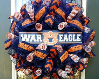 Auburn Wreath,War Eagle Wreath,Football Wreath,Alabama Wreath,Auburn Tigers,Front Door Wreath,Deco Mesh Wreath,Fall Wreath,Football Decor