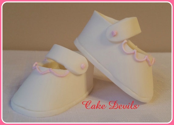 Fondant Baby Booties, Baby Shower, Handmade  Cake Topper