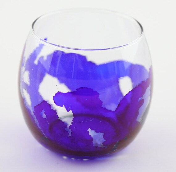 Indigo Glass Votive Candle Holder Votive Holder Glass Candle