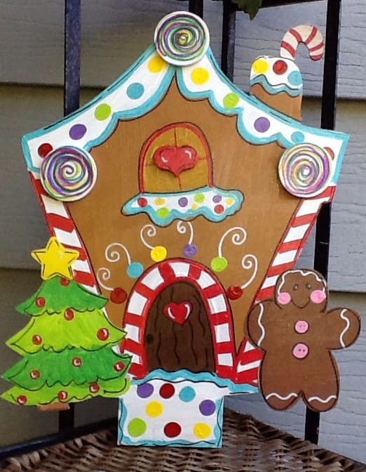 Gingerbread house sign, gingerbread door sign, gingerbread door hanger, Santa door hanger, Santa sign, hansel and gretel sign, chistmas sign