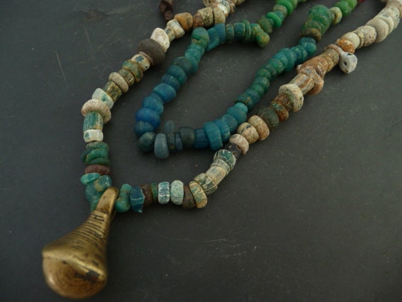 Ancient Nila Glass Necklace // Djenne African Trade Beads and