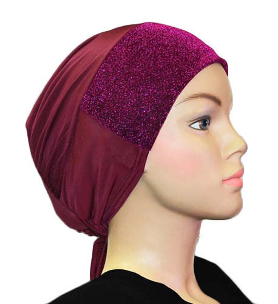 Full cover turbanGlitter Shimmer Bonnet Hijab by ShopwithBloom