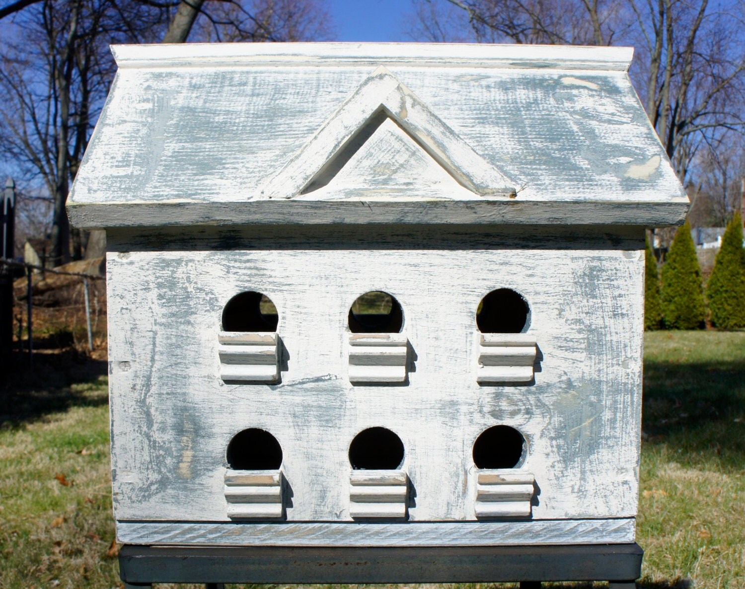 Large Birdhouse/Rustic Birdhouse/ White