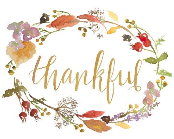 fall watercolor thankful print leaves gratitude