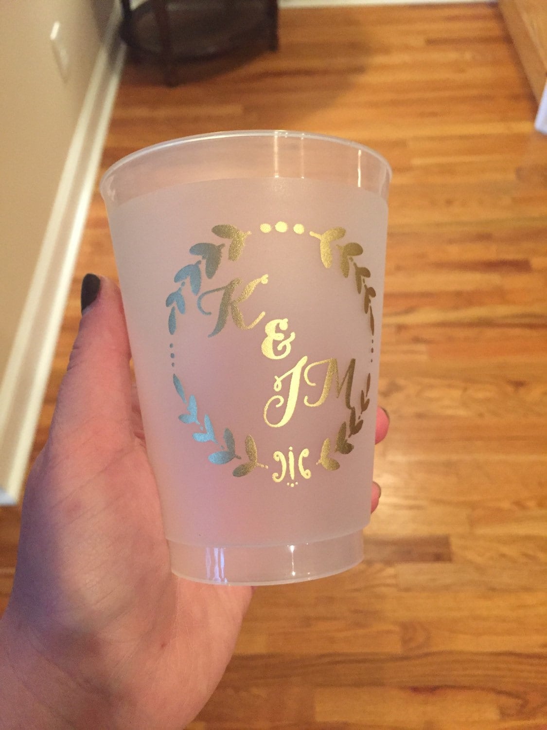 Personalized frosted cups, shatterproof cup, monogrammed