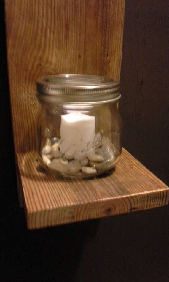 Items similar to rustic Mason Jar Sconce, mason jar sconce, wall sconce candle, mason jar wall ...