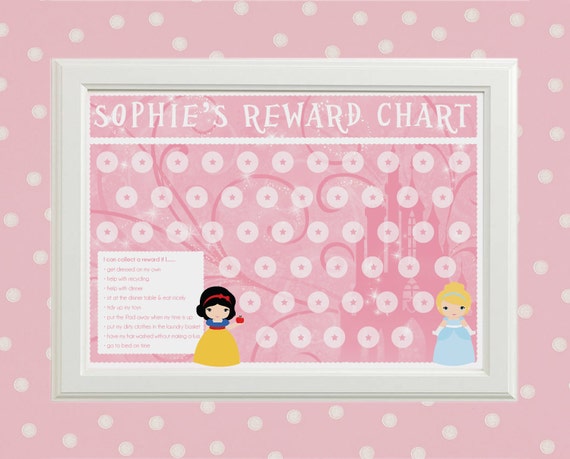 Disney Princess Reward Chart PERSONALISED by TheGodmotherDesigns