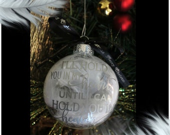 Miscarriage Ornament - In Loving Memory Infant Loss Gift, Baby Memorial Feather Christmas Ornament SIDS Personalized Add Name & Date