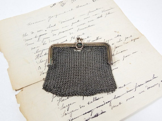 Vintage french chain mail coin purse coin purse jewelry