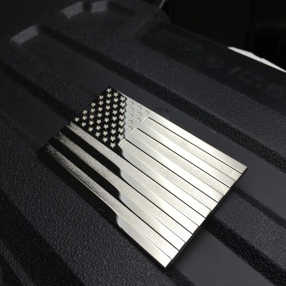 Chrome US Flag Auto Car Emblem