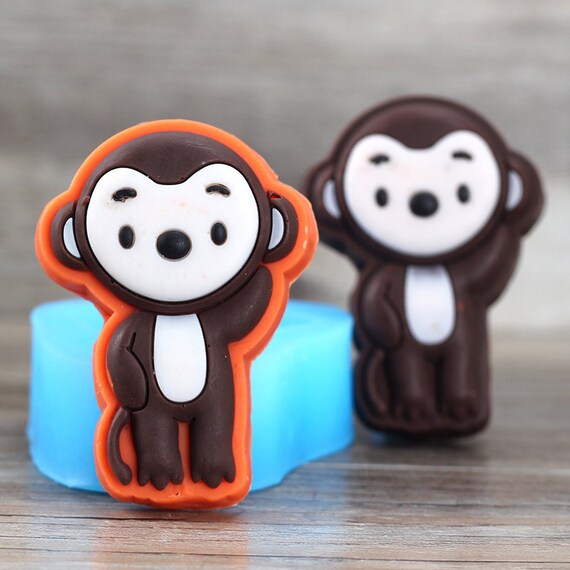Monkey Silicone Chocolate Molds Fondant Cake by NICOLESILICONEMOLD
