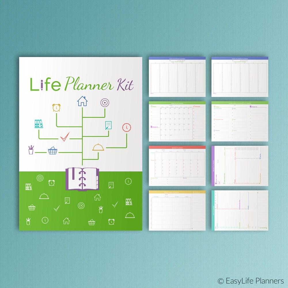 life planner printable pdf a4 daily weekly monthly project