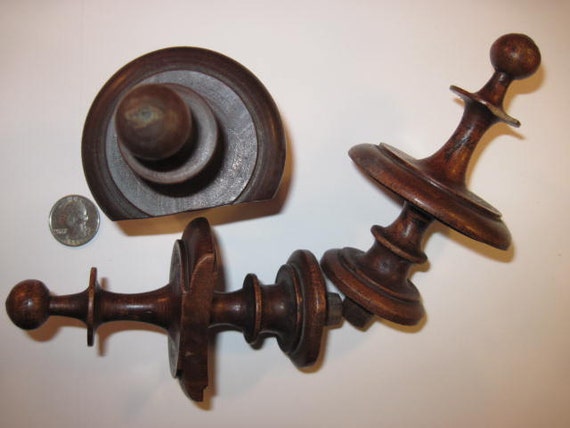 Items similar to 3 19th C. Turned Wooden Finials, Tiered Finials for ...