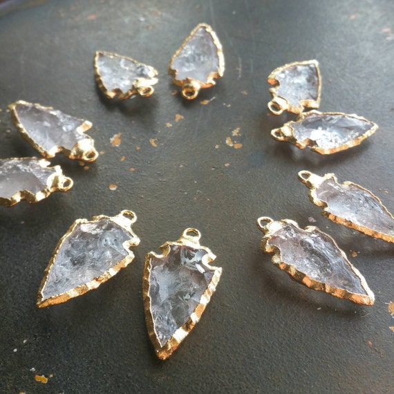SOLD OUT Arrowheads Crystal Quartz paired 22k by BoulderStudio