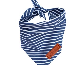 Dog Bandana / Dog Neckerchief / Dog Scarf / Dog Neckwear / Stripe Dog Bandana / Sailor Dog Bandana / The Captain Dog bandana