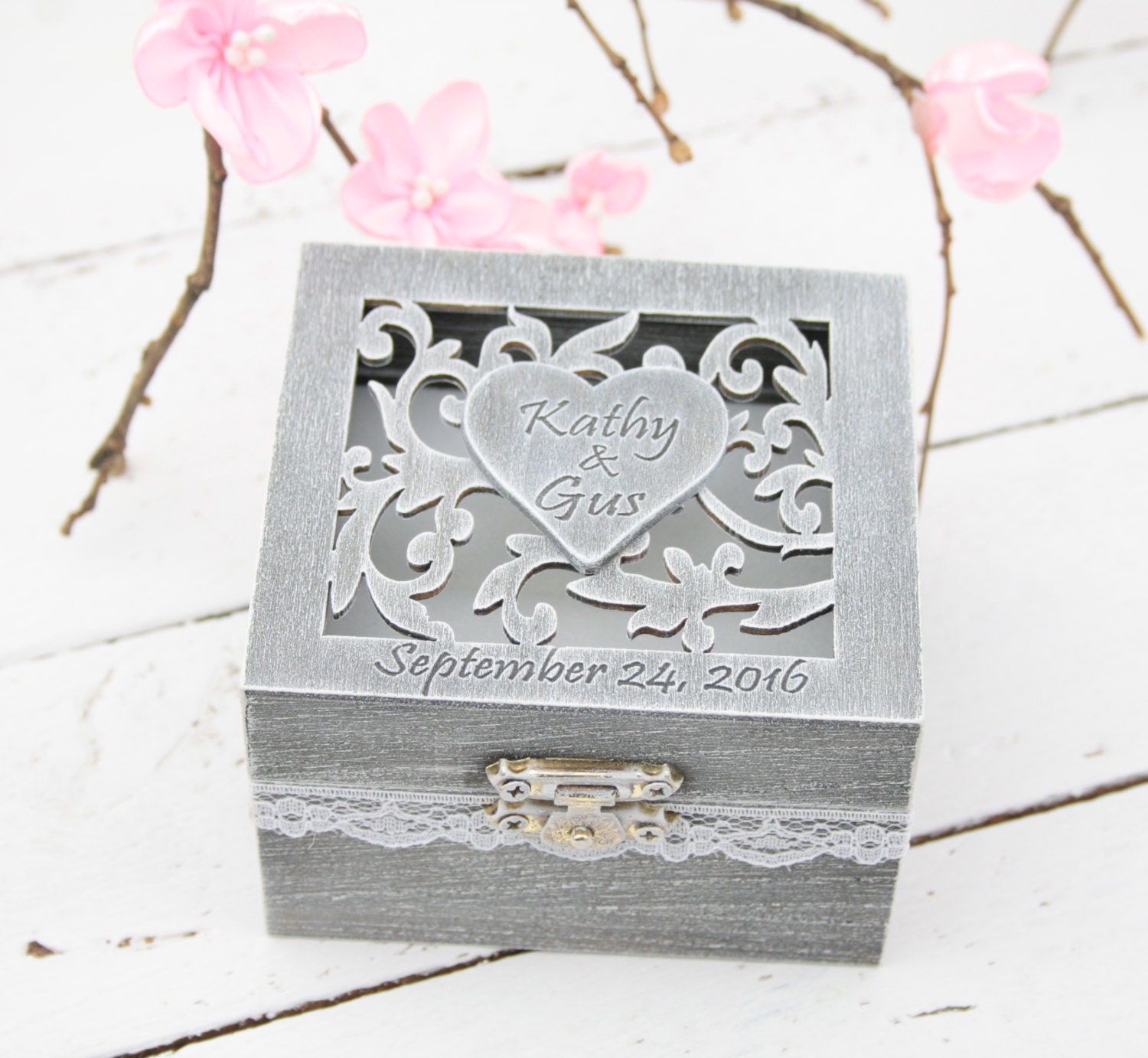 Ring Bearer Box Wedding/Engagement Ring Box Personalised