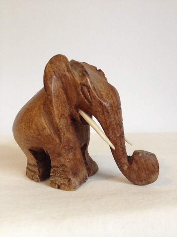 Hand Carved African Elephant 1